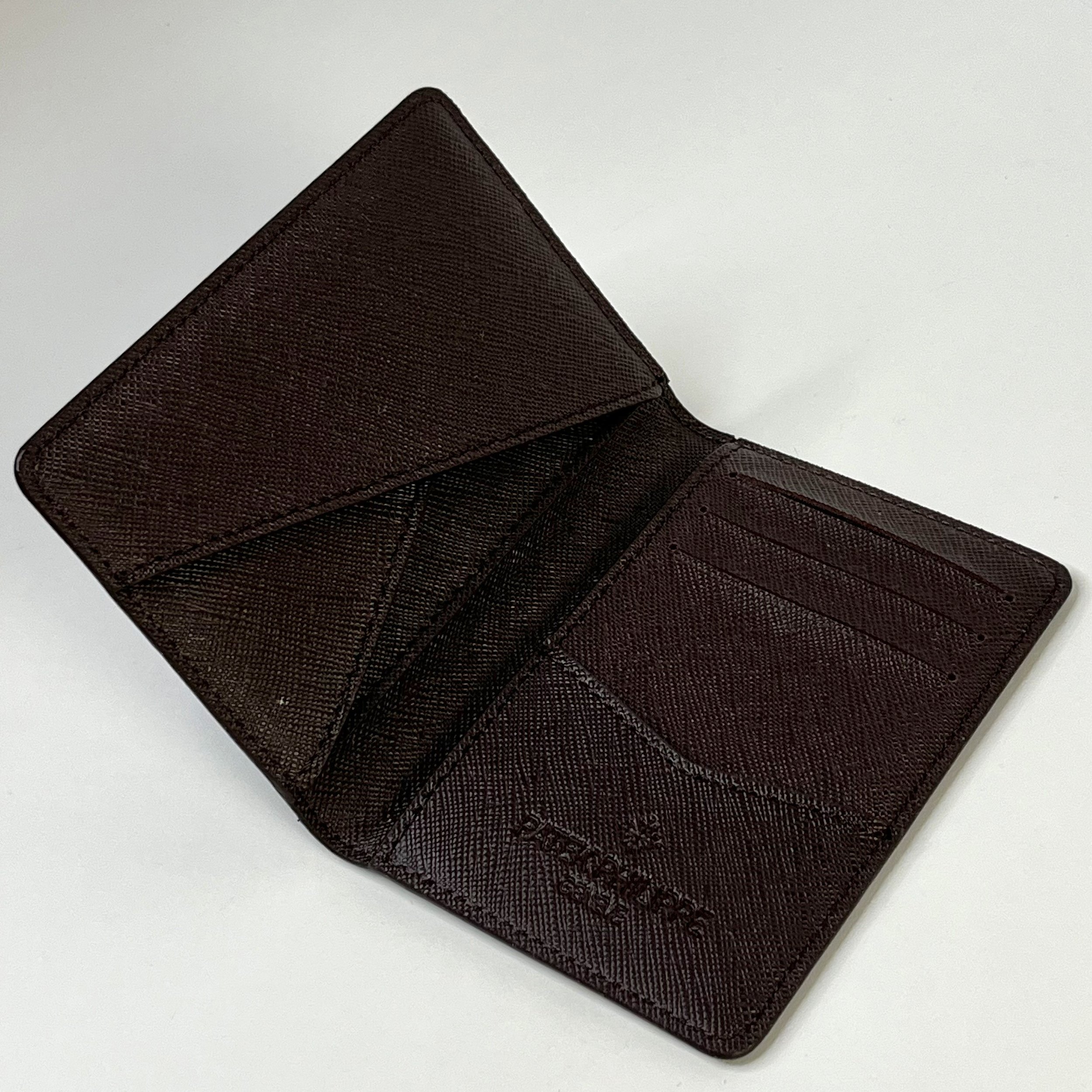 Patek Philippe Brown Saffiano Leather Card Holder Genève with Box